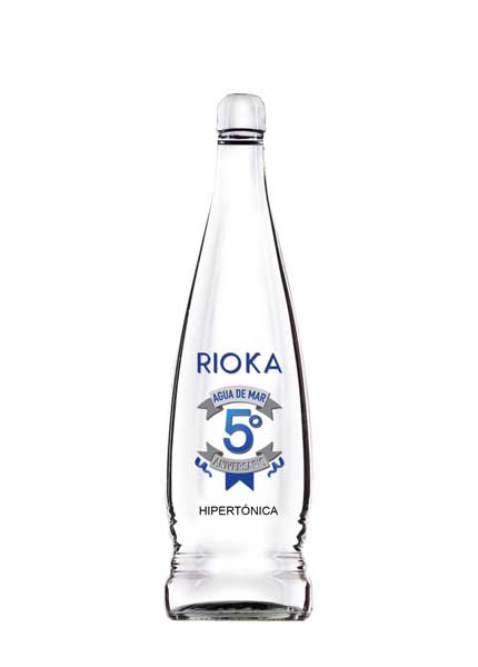 Agua de mar en botella de vidrio. Hipertónica 1 litro